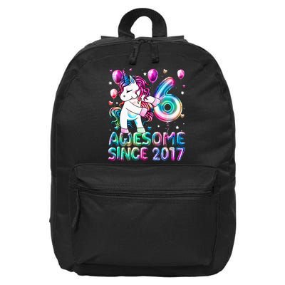 6 Years Old Unicorn Flossing 6th Birthday Girl Unicorn Party 16 in Basic Backpack