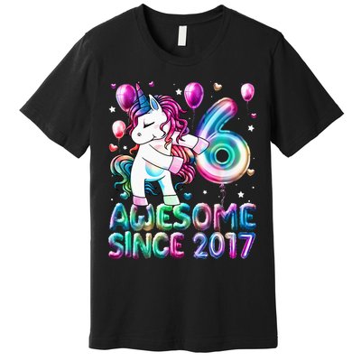 6 Years Old Unicorn Flossing 6th Birthday Girl Unicorn Party Premium T-Shirt