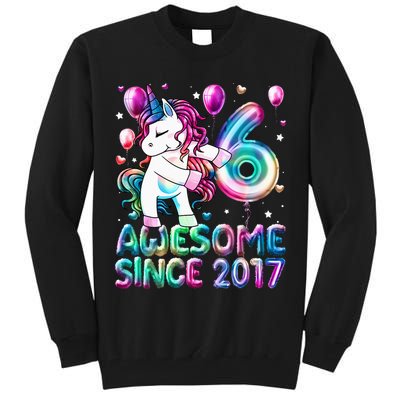 6 Years Old Unicorn Flossing 6th Birthday Girl Unicorn Party Tall Sweatshirt