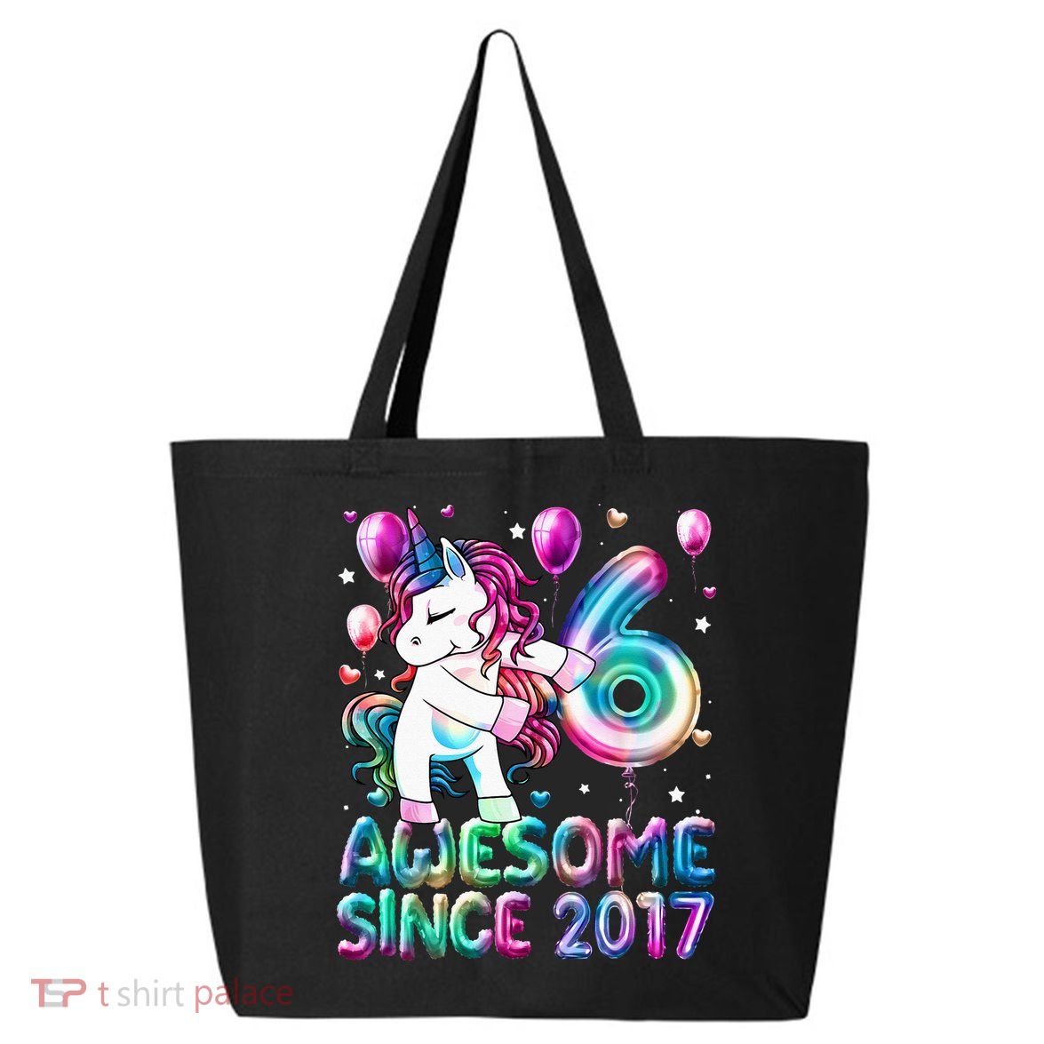 6 Years Old Unicorn Flossing 6th Birthday Girl Unicorn Party 25L Jumbo Tote