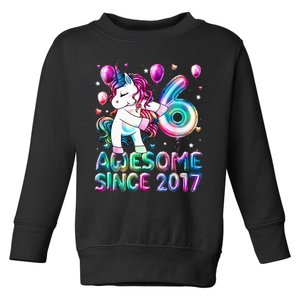 6 Years Old Unicorn Flossing 6th Birthday Girl Unicorn Party Toddler Sweatshirt