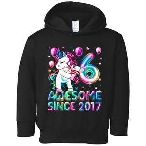 6 Years Old Unicorn Flossing 6th Birthday Girl Unicorn Party Toddler Hoodie