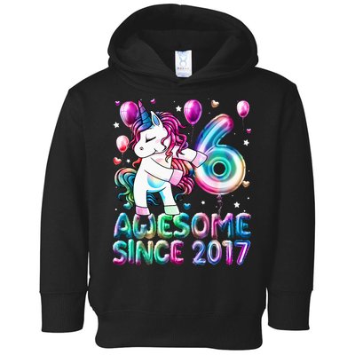 6 Years Old Unicorn Flossing 6th Birthday Girl Unicorn Party Toddler Hoodie