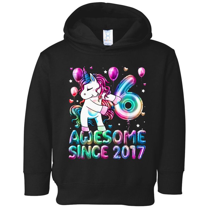 6 Years Old Unicorn Flossing 6th Birthday Girl Unicorn Party Toddler Hoodie