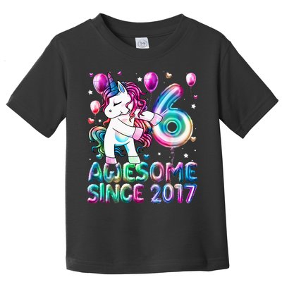 6 Years Old Unicorn Flossing 6th Birthday Girl Unicorn Party Toddler T-Shirt