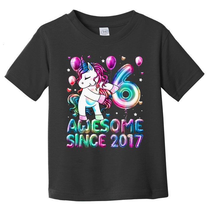 6 Years Old Unicorn Flossing 6th Birthday Girl Unicorn Party Toddler T-Shirt