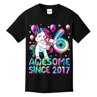 6 Years Old Unicorn Flossing 6th Birthday Girl Unicorn Party Kids T-Shirt