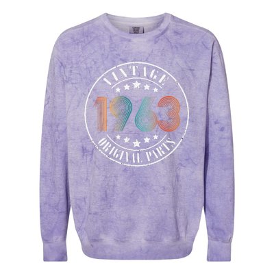 60 Years Old 60th Birthday Women Vintage 1963 Colorblast Crewneck Sweatshirt