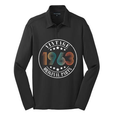 60 Years Old 60th Birthday Women Vintage 1963 Silk Touch Performance Long Sleeve Polo