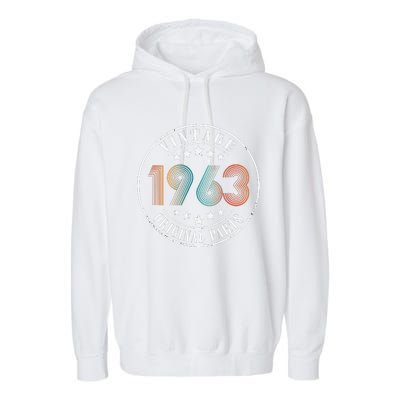 60 Years Old 60th Birthday Women Vintage 1963 Garment-Dyed Fleece Hoodie