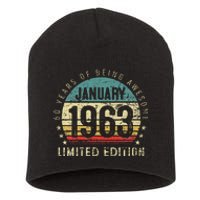 60 Years Old Gifts Vintage January 1963 60th Birthday Gift Short Acrylic Beanie