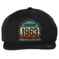 60 Years Old Gifts Vintage January 1963 60th Birthday Gift Wool Snapback Cap