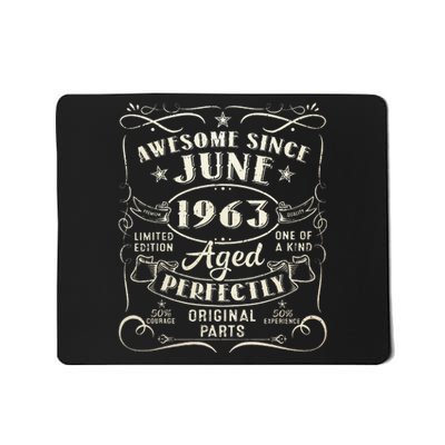 60 Year Old Awesome Since June 1963 60th Birthday Mousepad