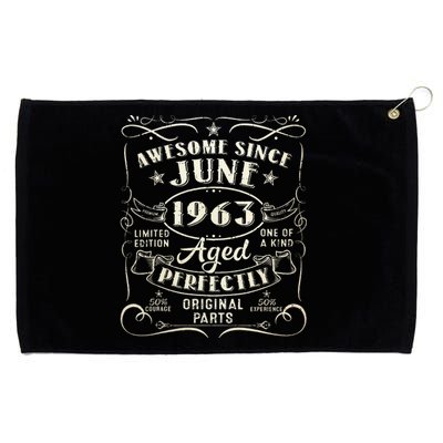 60 Year Old Awesome Since June 1963 60th Birthday Grommeted Golf Towel