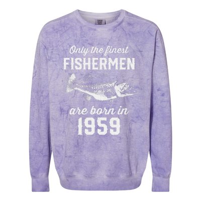 64 Year Old Fisherman Fishing 1959 64th Birthday Colorblast Crewneck Sweatshirt