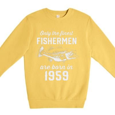 64 Year Old Fisherman Fishing 1959 64th Birthday Premium Crewneck Sweatshirt