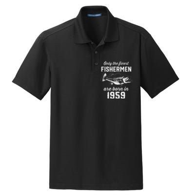 64 Year Old Fisherman Fishing 1959 64th Birthday Dry Zone Grid Polo