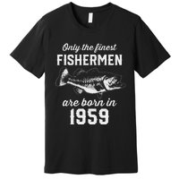 64 Year Old Fisherman Fishing 1959 64th Birthday Premium T-Shirt