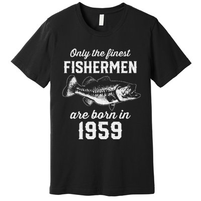 64 Year Old Fisherman Fishing 1959 64th Birthday Premium T-Shirt