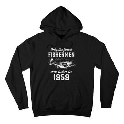 64 Year Old Fisherman Fishing 1959 64th Birthday Tall Hoodie