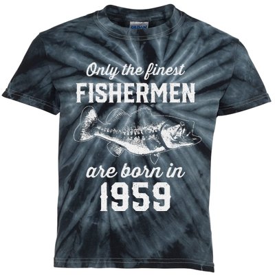 64 Year Old Fisherman Fishing 1959 64th Birthday Kids Tie-Dye T-Shirt