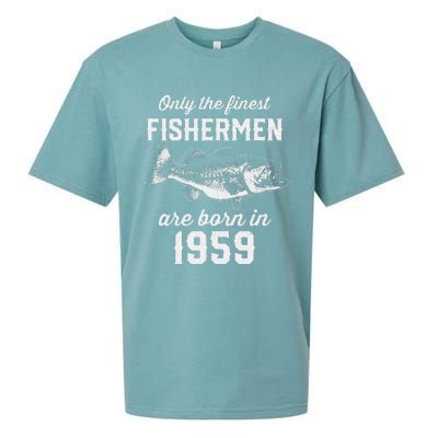 64 Year Old Fisherman Fishing 1959 64th Birthday Sueded Cloud Jersey T-Shirt