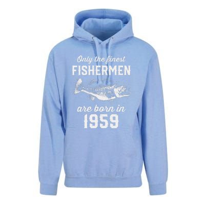 64 Year Old Fisherman Fishing 1959 64th Birthday Unisex Surf Hoodie