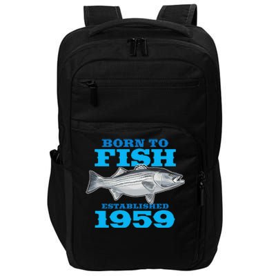 64 Year Old Fishing Fisherman 1959 64th Birthday Impact Tech Backpack