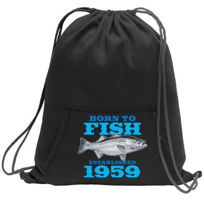 64 Year Old Fishing Fisherman 1959 64th Birthday Sweatshirt Cinch Pack Bag