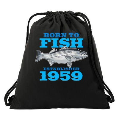 64 Year Old Fishing Fisherman 1959 64th Birthday Drawstring Bag