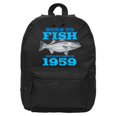 64 Year Old Fishing Fisherman 1959 64th Birthday 16 in Basic Backpack