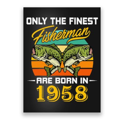 64 Years Old Fisherman Born In 1958 Fishing 64th Birthday Poster