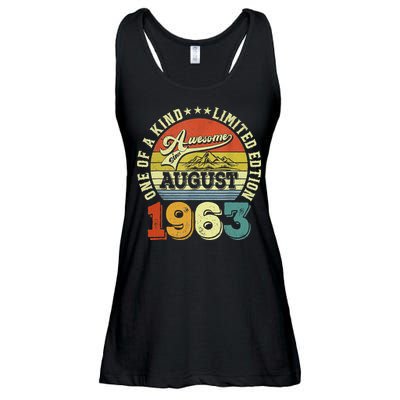 60 Years Old Gifts Awesome Since August 1963 60th Birthday Ladies Essential Flowy Tank