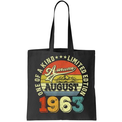 60 Years Old Gifts Awesome Since August 1963 60th Birthday Tote Bag