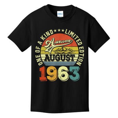 60 Years Old Gifts Awesome Since August 1963 60th Birthday Kids T-Shirt