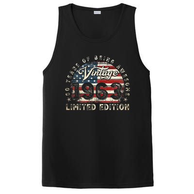 60 Year Old Gifts Vintage 1963 American Flag 60th Birthday PosiCharge Competitor Tank