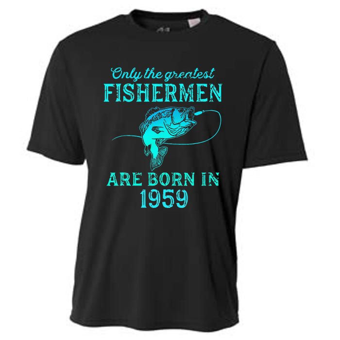 64 Years Old Fisherman Born In 1959 64th Birthday Cooling Performance Crew T-Shirt