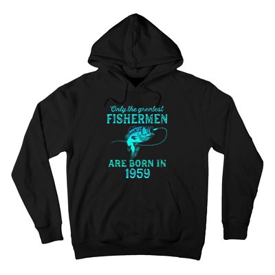 64 Years Old Fisherman Born In 1959 64th Birthday Hoodie