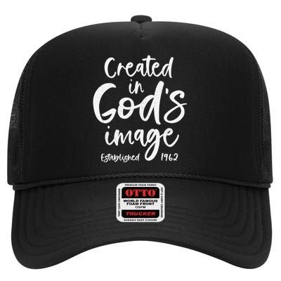 61 Year Old Christian: Jesus 1962 61st Birthday High Crown Mesh Back Trucker Hat