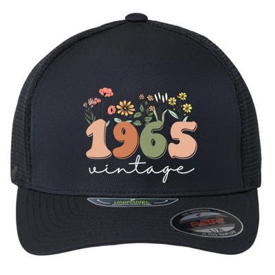 60 Years Old Vintage 1965 60th Birthday Wildflower Flexfit Unipanel Trucker Cap
