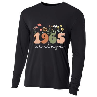 60 Years Old Vintage 1965 60th Birthday Wildflower Cooling Performance Long Sleeve Crew