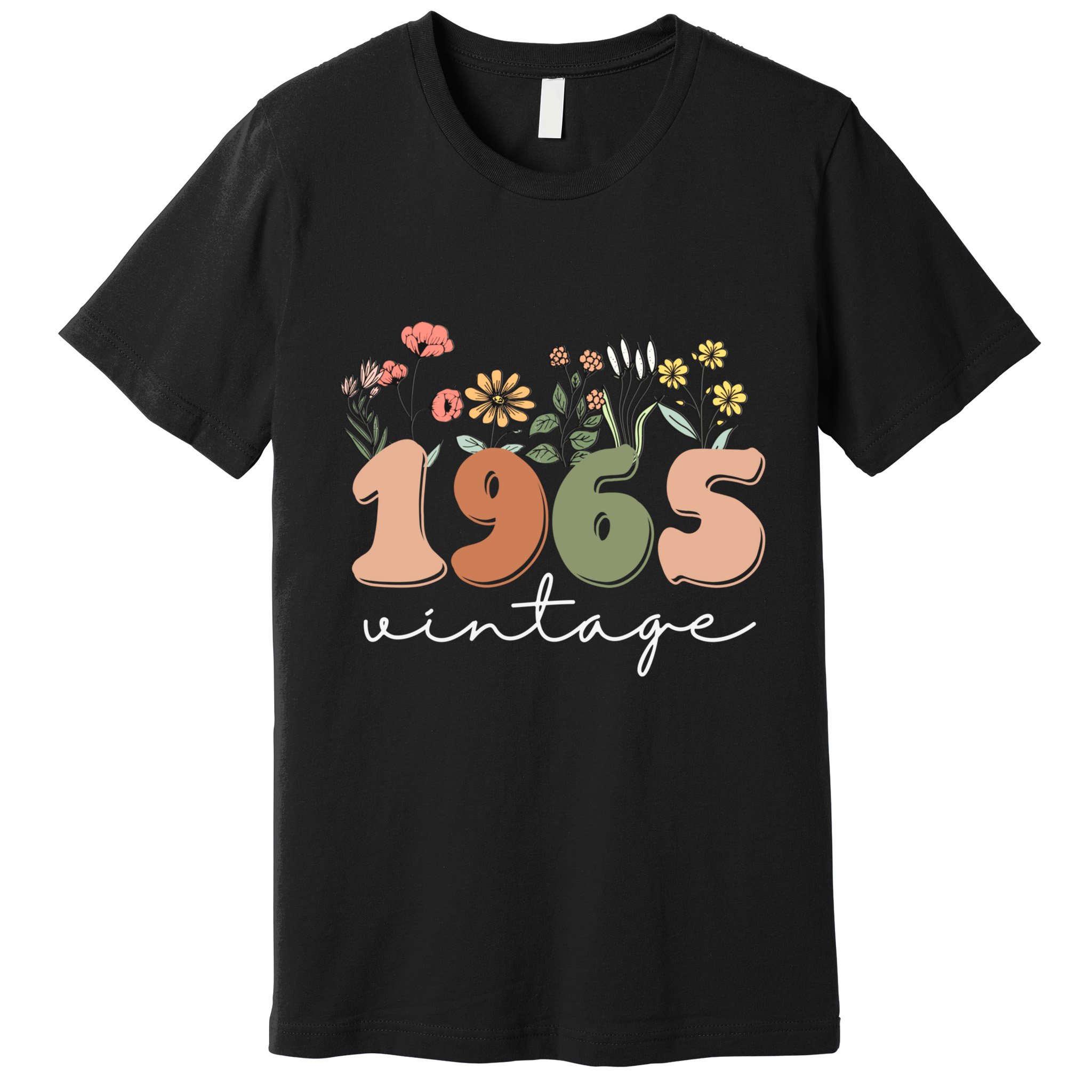 60 Years Old Vintage 1965 60th Birthday Wildflower Premium T-Shirt
