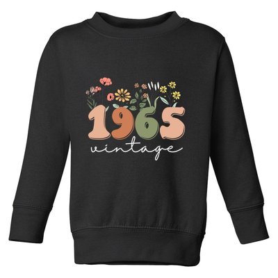60 Years Old Vintage 1965 60th Birthday Wildflower Toddler Sweatshirt