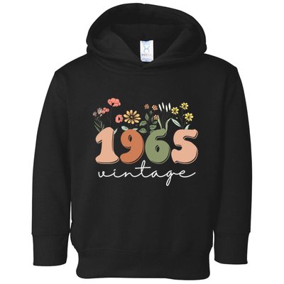60 Years Old Vintage 1965 60th Birthday Wildflower Toddler Hoodie