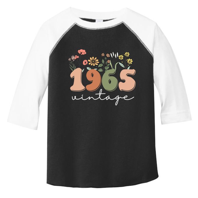 60 Years Old Vintage 1965 60th Birthday Wildflower Toddler Fine Jersey T-Shirt