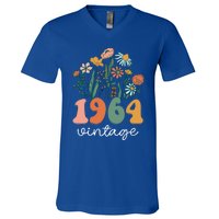 60 Years Old Vintage 1964 60th Birthday Wildflower Gift V-Neck T-Shirt