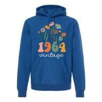 60 Years Old Vintage 1964 60th Birthday Wildflower Gift Premium Hoodie