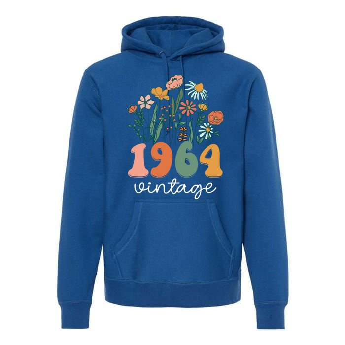 60 Years Old Vintage 1964 60th Birthday Wildflower Gift Premium Hoodie