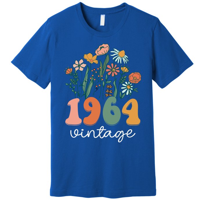 60 Years Old Vintage 1964 60th Birthday Wildflower Gift Premium T-Shirt