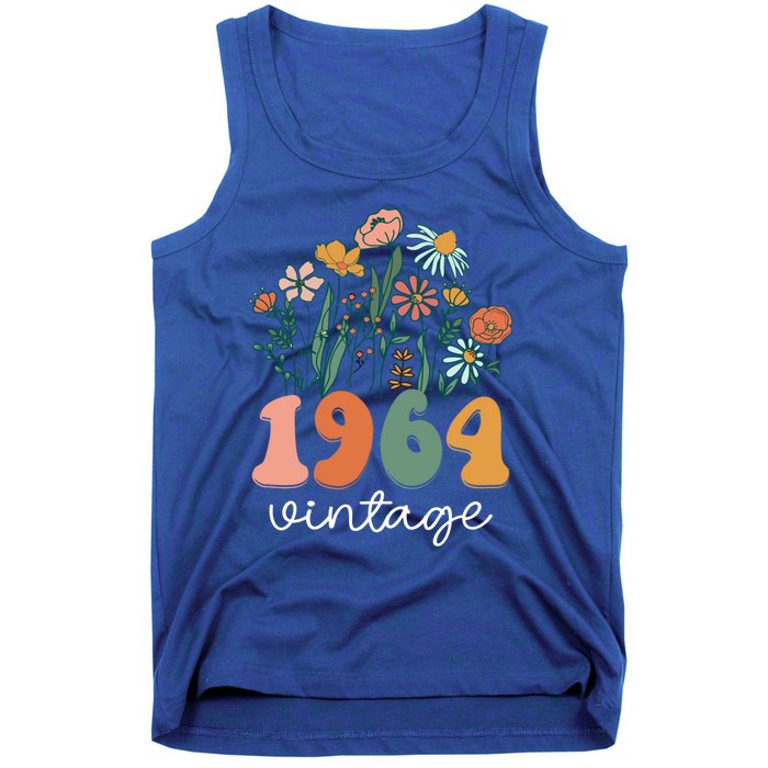 60 Years Old Vintage 1964 60th Birthday Wildflower Gift Tank Top